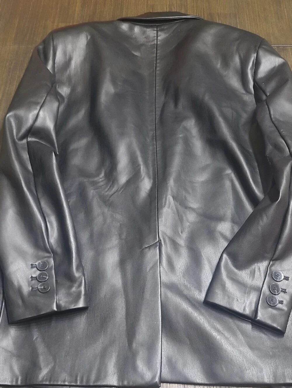 Zara Black Leather Sport Coat Blazer - Men's